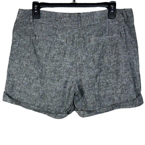 APT 9 SZ 8 Torie Shorts Linen Blend Zip-Fly Pockets Cuffed Mid-Rise Gray - Picture 3 of 6